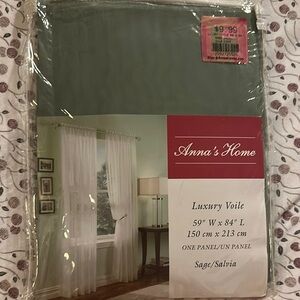 Sage Luxury Voile Curtain Panel
